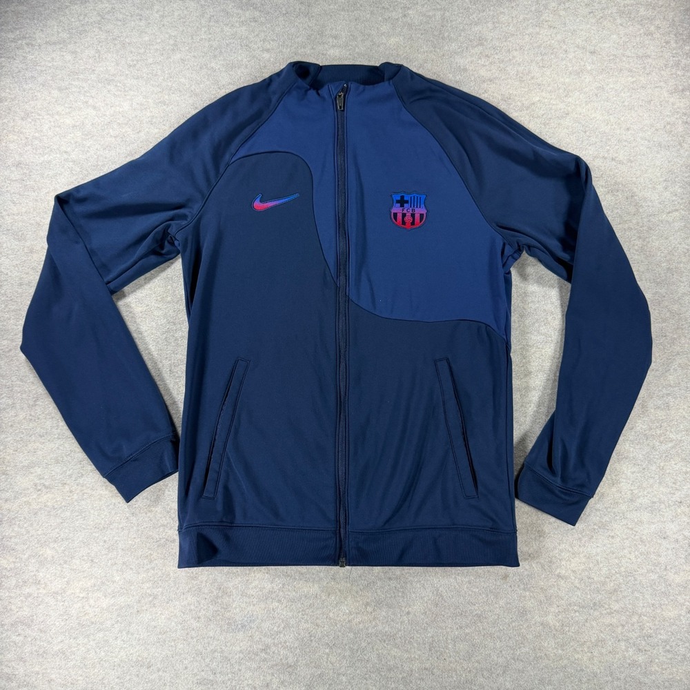 Nike FC Barcelona Academy Pro Jacket Mens Small Blue Soccer DM2907-451